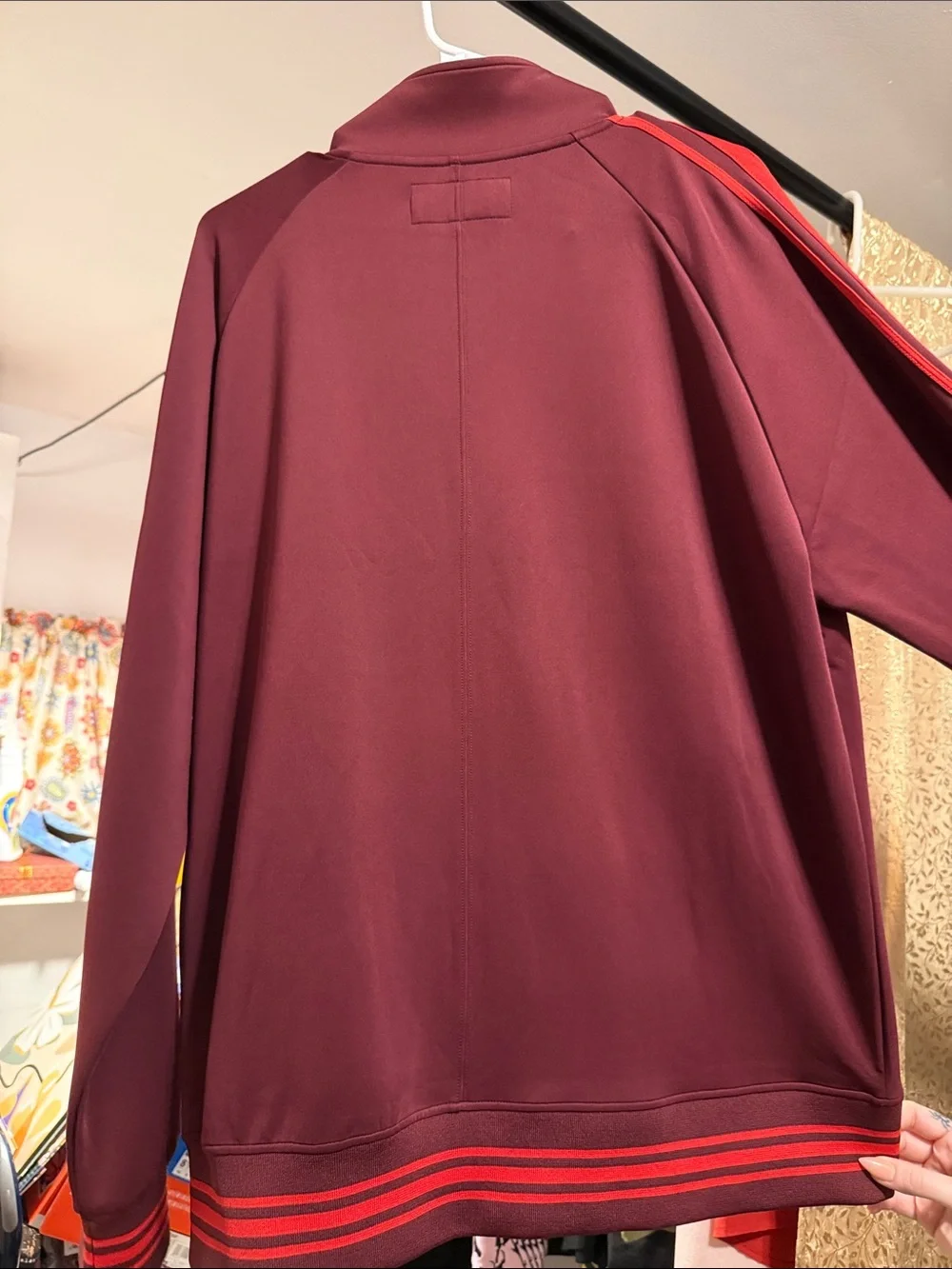 Darc Sport Maroon Lightweight Track Jacket with Red Stripes